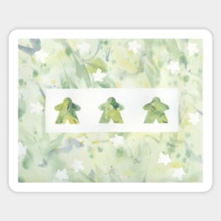 Green and Yellow Meeple Trio Sticker